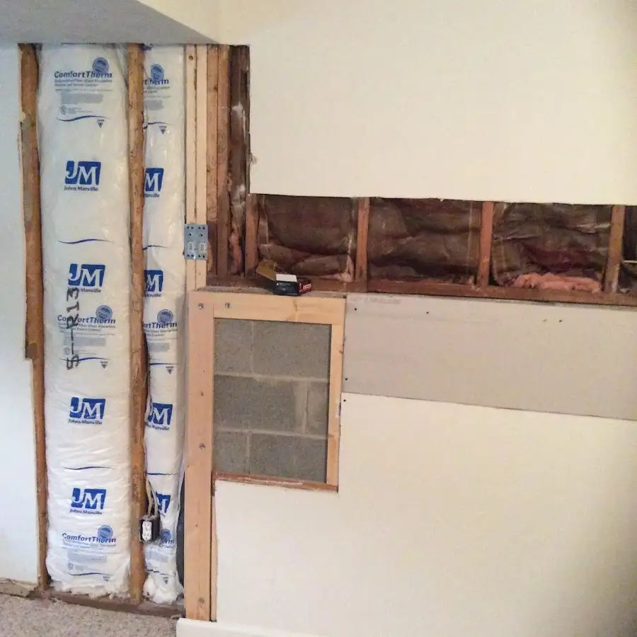 Wall insulation replacement during Basement Flood Cleanup in Silverthorne